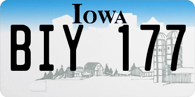 IA license plate BIY177