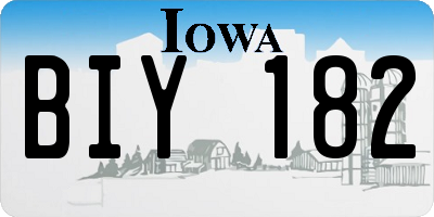 IA license plate BIY182