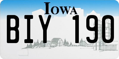 IA license plate BIY190