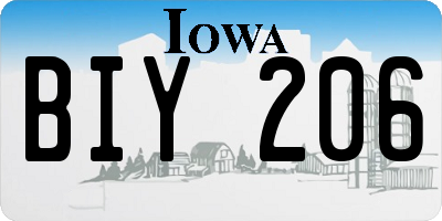 IA license plate BIY206
