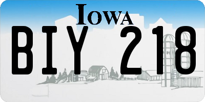 IA license plate BIY218