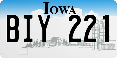 IA license plate BIY221