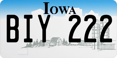 IA license plate BIY222