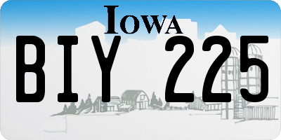 IA license plate BIY225
