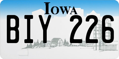 IA license plate BIY226