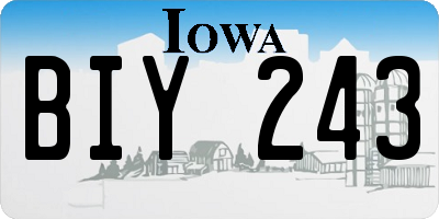 IA license plate BIY243