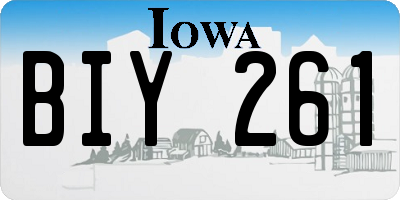 IA license plate BIY261