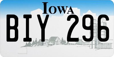 IA license plate BIY296