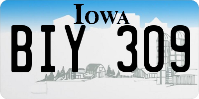 IA license plate BIY309