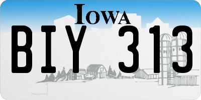 IA license plate BIY313