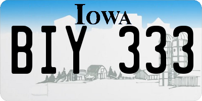 IA license plate BIY333