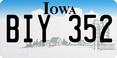 IA license plate BIY352