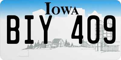 IA license plate BIY409