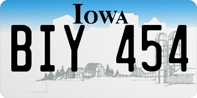 IA license plate BIY454