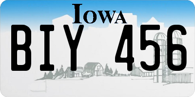 IA license plate BIY456