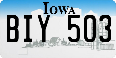 IA license plate BIY503