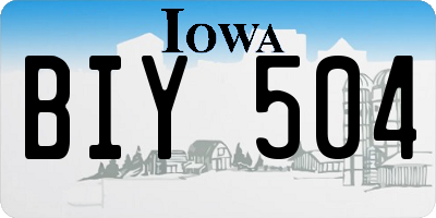 IA license plate BIY504