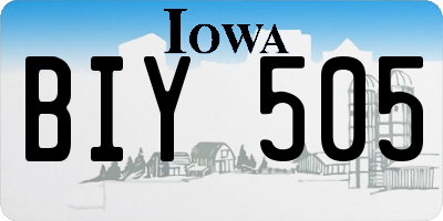 IA license plate BIY505
