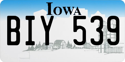 IA license plate BIY539