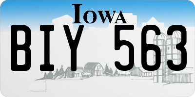 IA license plate BIY563