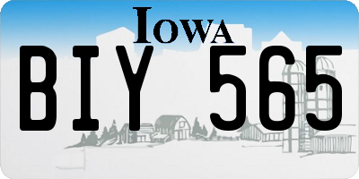 IA license plate BIY565