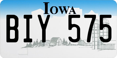 IA license plate BIY575