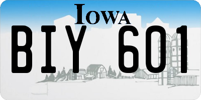 IA license plate BIY601