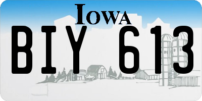 IA license plate BIY613