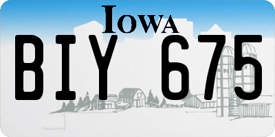 IA license plate BIY675