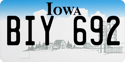 IA license plate BIY692