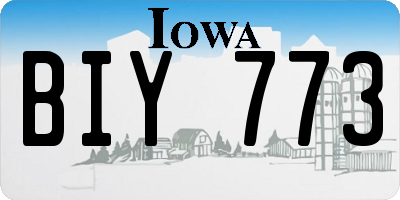 IA license plate BIY773