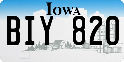 IA license plate BIY820