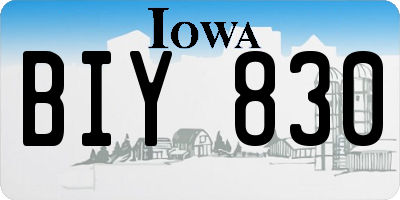 IA license plate BIY830