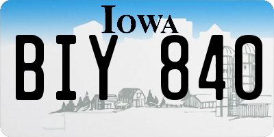 IA license plate BIY840