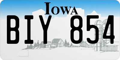 IA license plate BIY854
