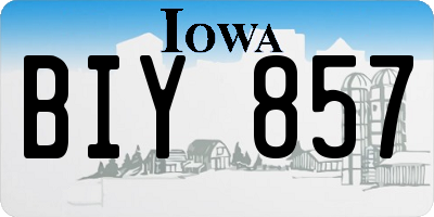 IA license plate BIY857