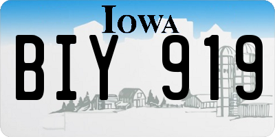 IA license plate BIY919
