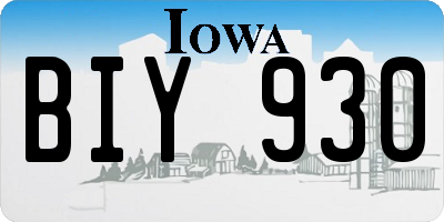 IA license plate BIY930