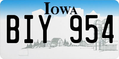 IA license plate BIY954