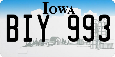 IA license plate BIY993