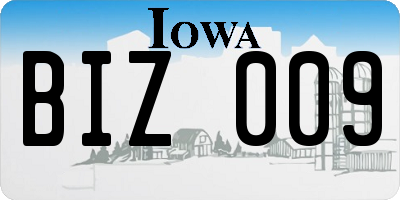 IA license plate BIZ009