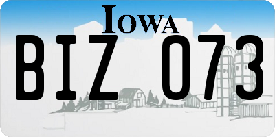 IA license plate BIZ073