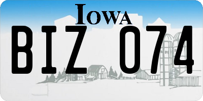 IA license plate BIZ074