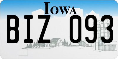 IA license plate BIZ093