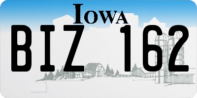 IA license plate BIZ162