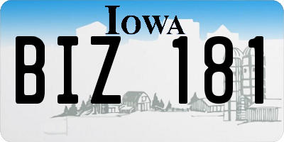 IA license plate BIZ181