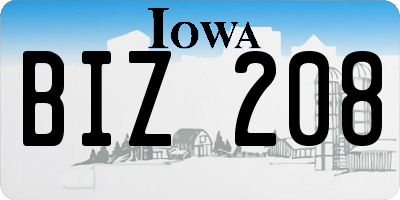 IA license plate BIZ208