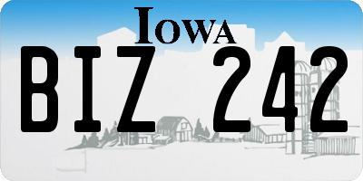 IA license plate BIZ242