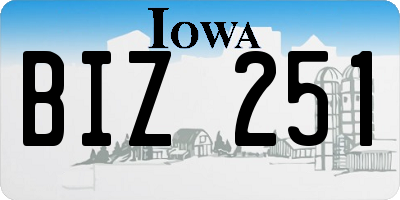 IA license plate BIZ251