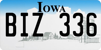 IA license plate BIZ336